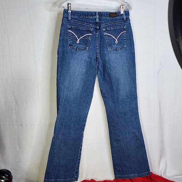 Lee National Denim Day Med Wash Breast Cancer Awareness Pink Stitch Jeans 8 MED - Picture 9 of 16